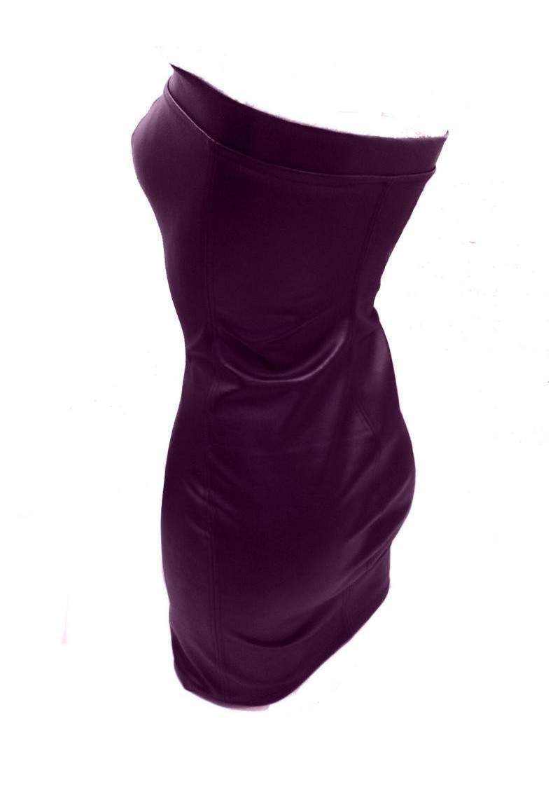 Super soft faux leather dress purple produced in Germany -