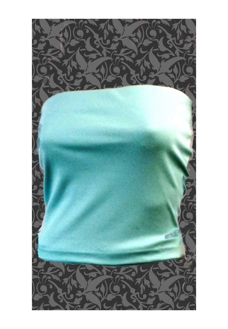 Bandeau top turquoise stretch produced in Germany -