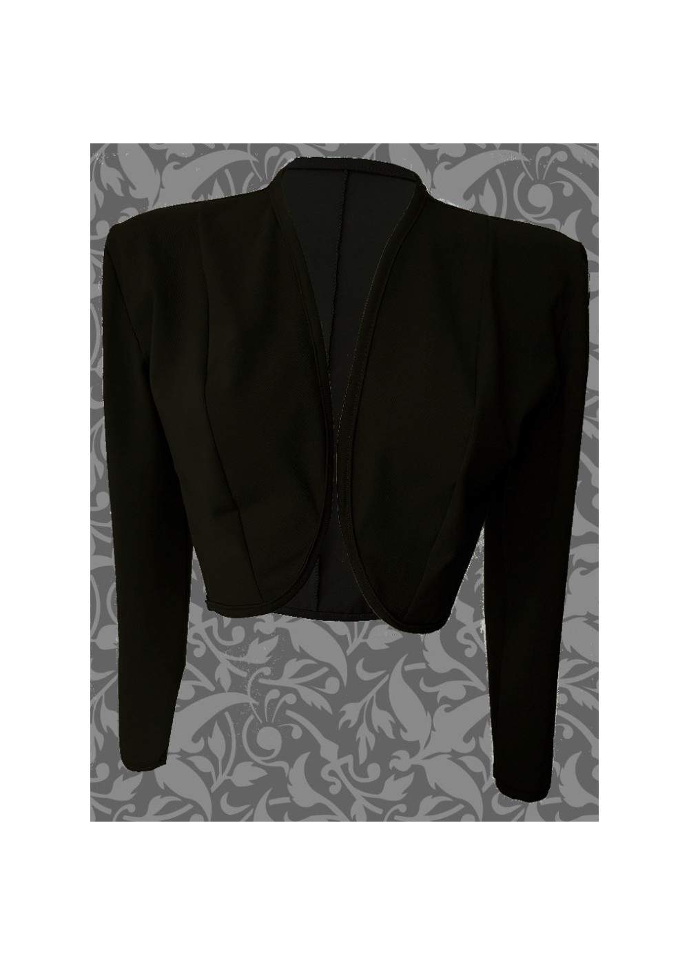 Sizes 34 - 52 Black Cotton Stretch Short Jacket from Magdeburg Prod... - Rabatt