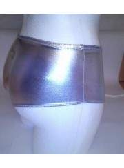 Leder-Optik Hotpants silber Metallic - 