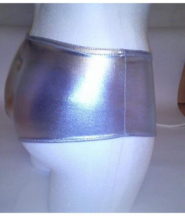Leder-Optik Hotpants silber Metallic