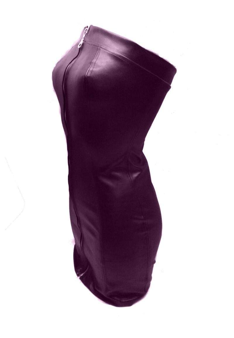 Super soft faux leather dress purple produced in Germany -