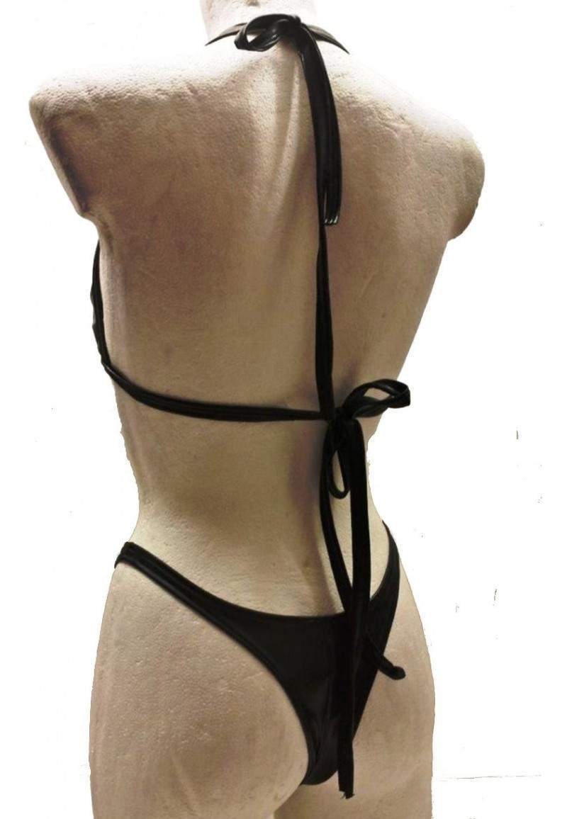 black halterneck string bikini made in Germany -