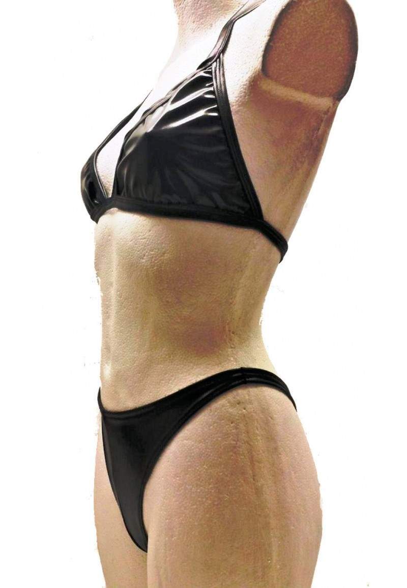 black halterneck string bikini made in Germany -