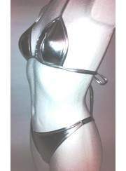 bargain Leather Look Mega Silver GoGo Neckholder String Bikini - Jetzt noch mehr sparen