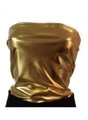 leather look golden bandeau top elastic german production F.Girth - 