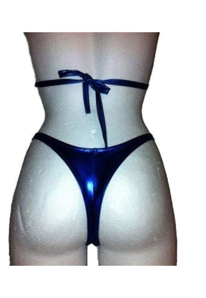 Mega blue GoGo halterneck string bikini made in Germany -