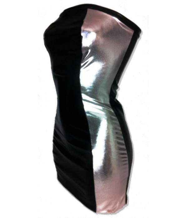 BANDEAU-Kleid schwarz silber