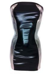 Leder-Optik BANDEAU-Kleid schwarz silber Rabatt 11% - 