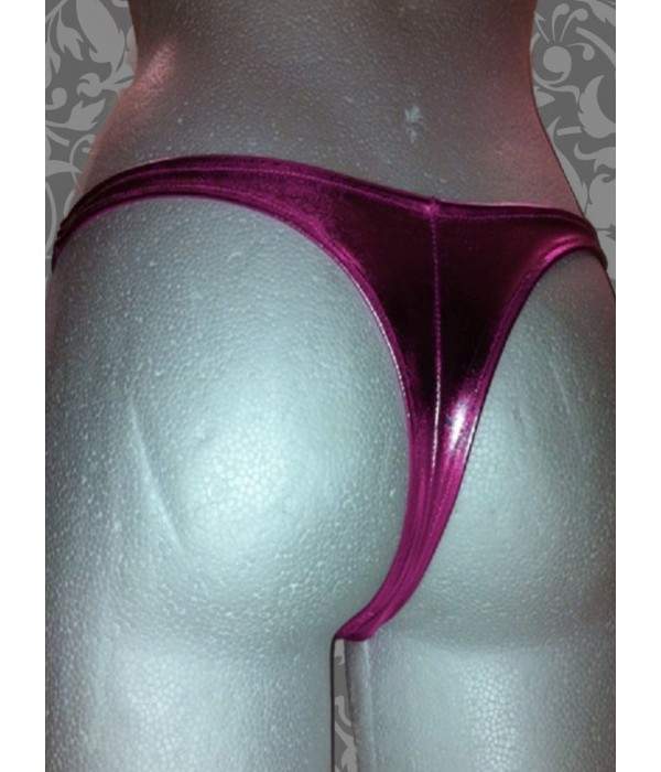 Buy leather look thong pink metallic cheap online