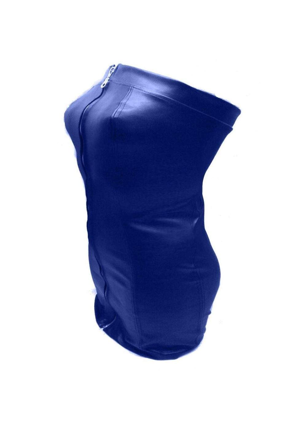 Vestido de cuero muy suave azul talla L - XXL (44 - 52) - Deutsche Produktion