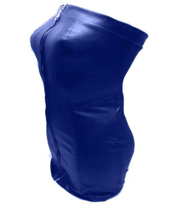 Designer leather dress blue size L - XXL (44 - 52)