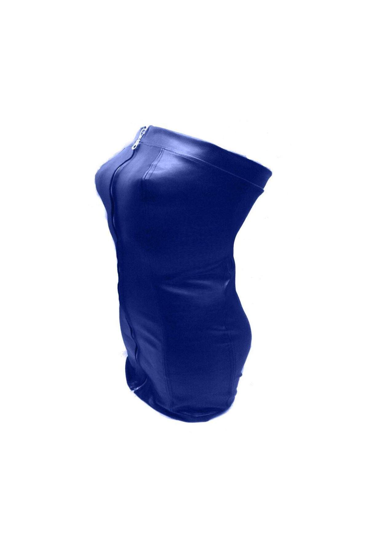 FGirth Sehr weiches Leder Kleid blau - 