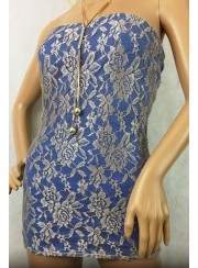 Schnäppchen 25 % FGirth Spitzenkleid blau beige online bei Fashion ... - Jetzt noch mehr sparen