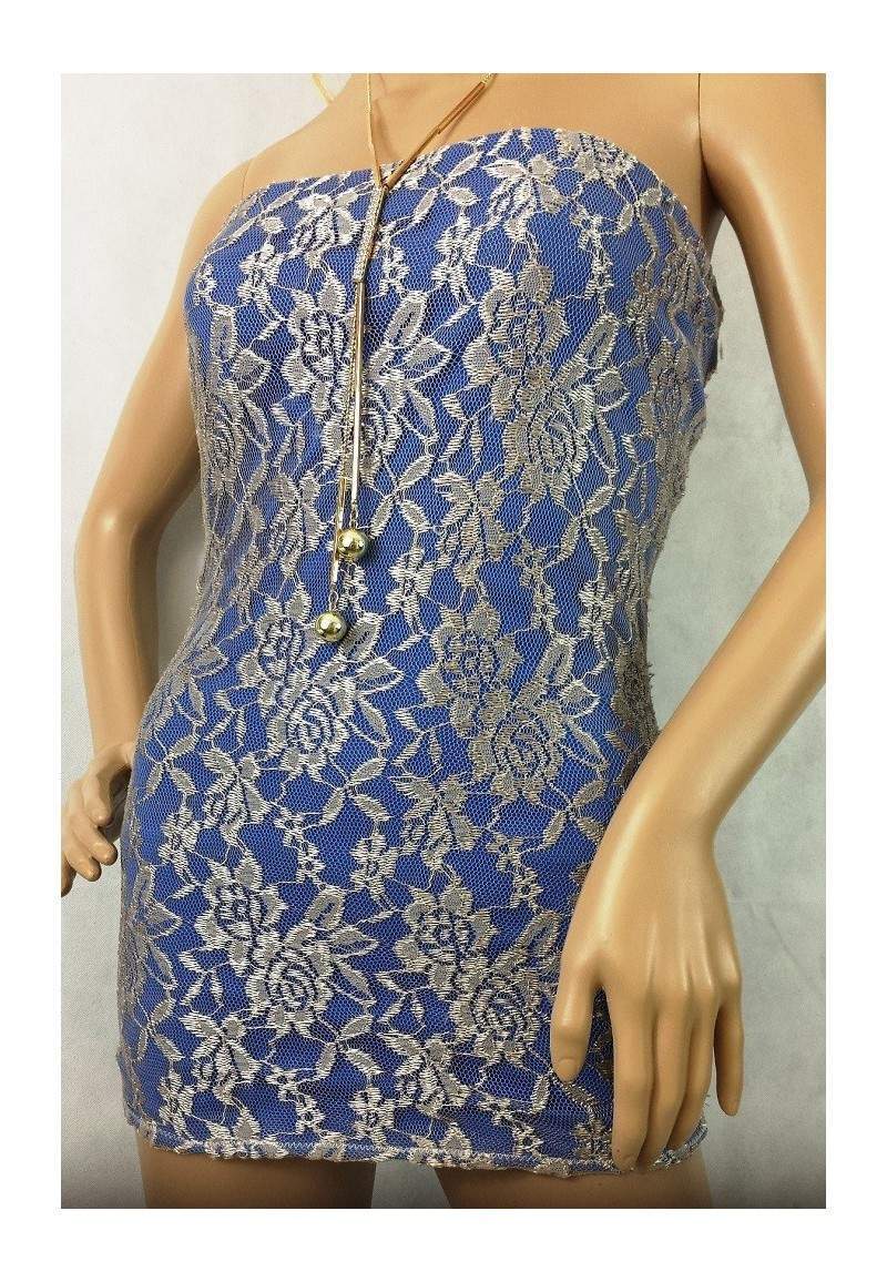 FGirth lace dress blue beige produced in Germany -