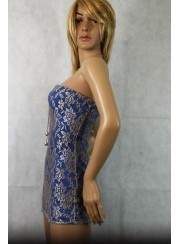 F.Girth Vestido de encaje azul beige - Jetzt noch mehr sparen