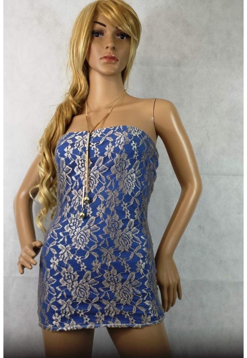 FGirth lace dress blue beige produced in Germany -