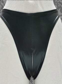 Leder-Optik Tanga schwarz Ouvert F.Girth