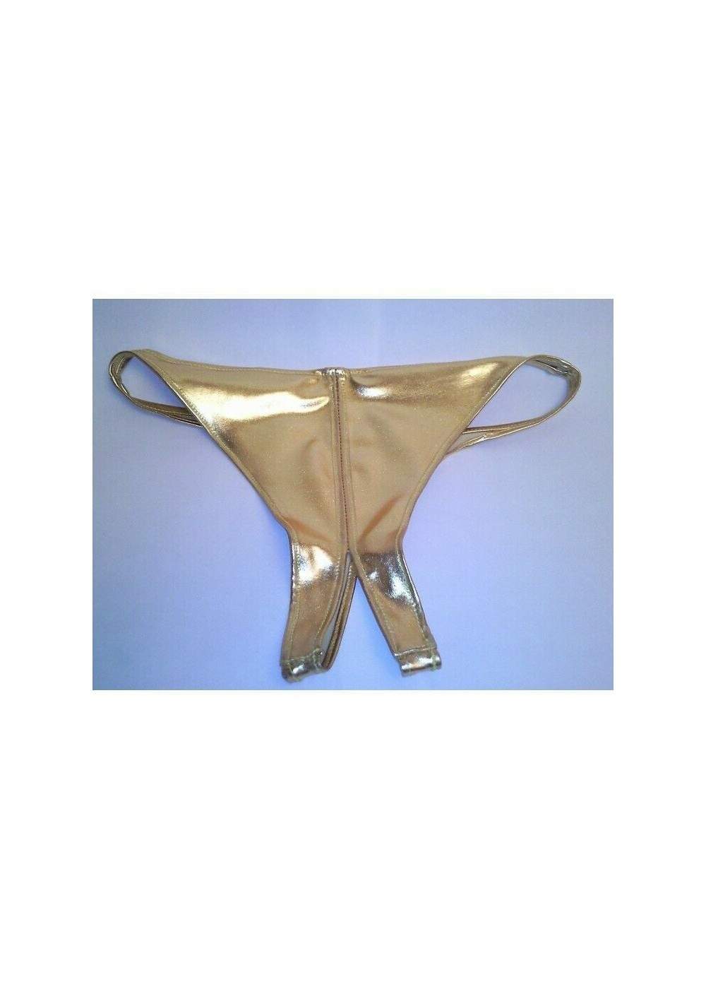 Leather look TANGA gold Ouvert sizes 34 - 52 - 