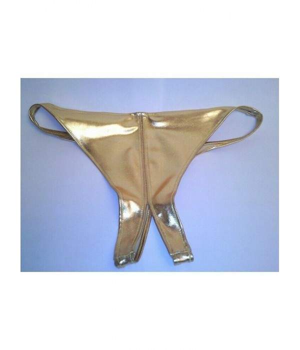Leather look TANGA gold Ouvert sizes 34 - 52