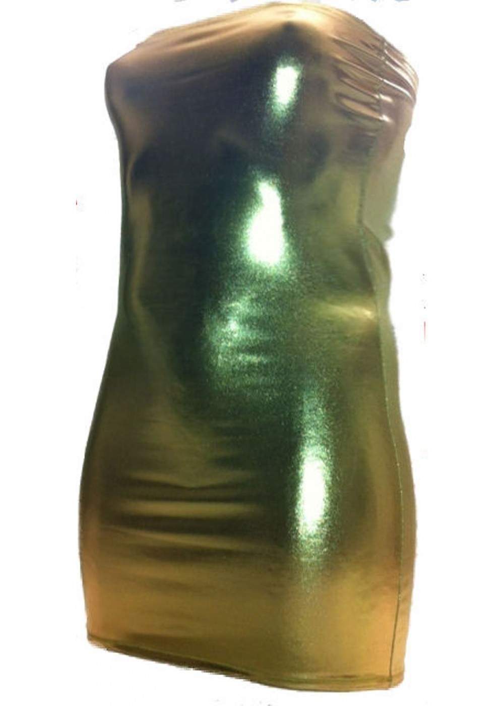 Leder Optik Aufregendes Big Size Bandeau Kleid Gold Rabatt 11% - 