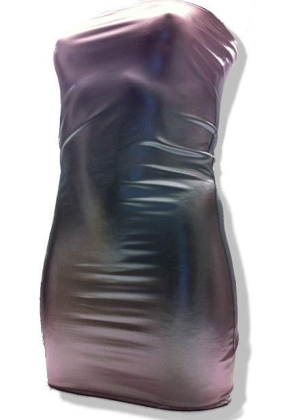 Leather Look Silver Bandeau Dress Sizes 44 - 52 many lengths - 