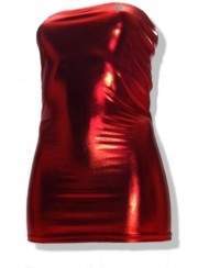 Spare 15 Prozent auf Leder Optik Hammer Big Size Bandeau Kleid Rot - 
