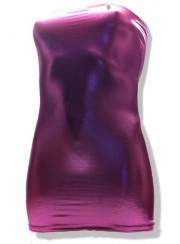 black week Save 15% Leather Look Pink Big Size Bandeau Dress - 