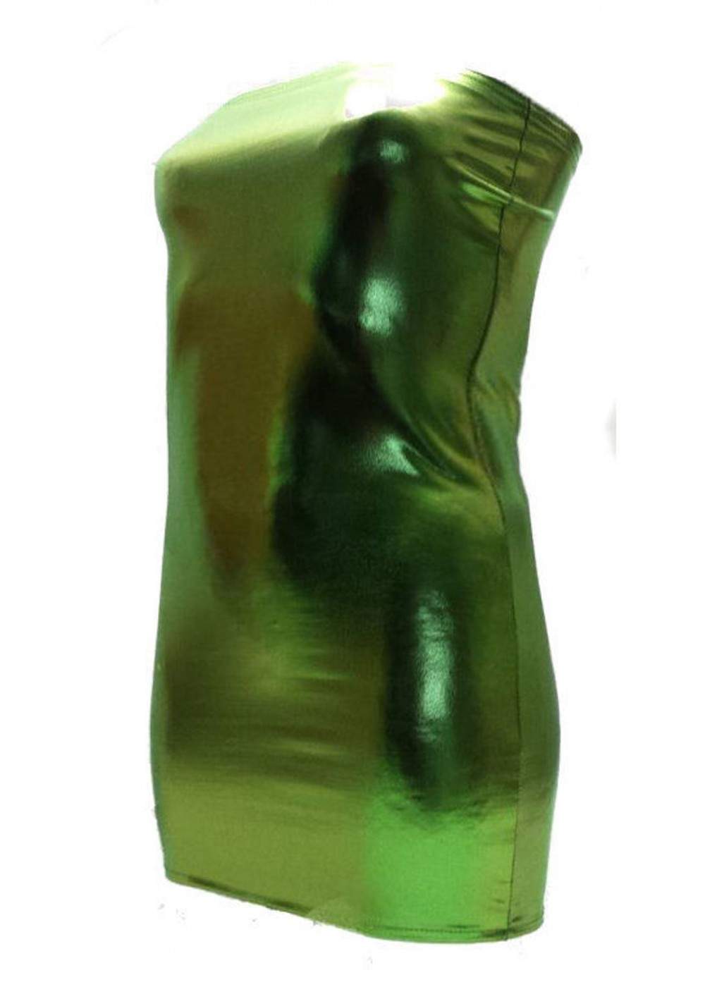 Cool Wetlook Gogo Bandeau Dress Green Sizes 44 - 52 to 75 cm Length - 