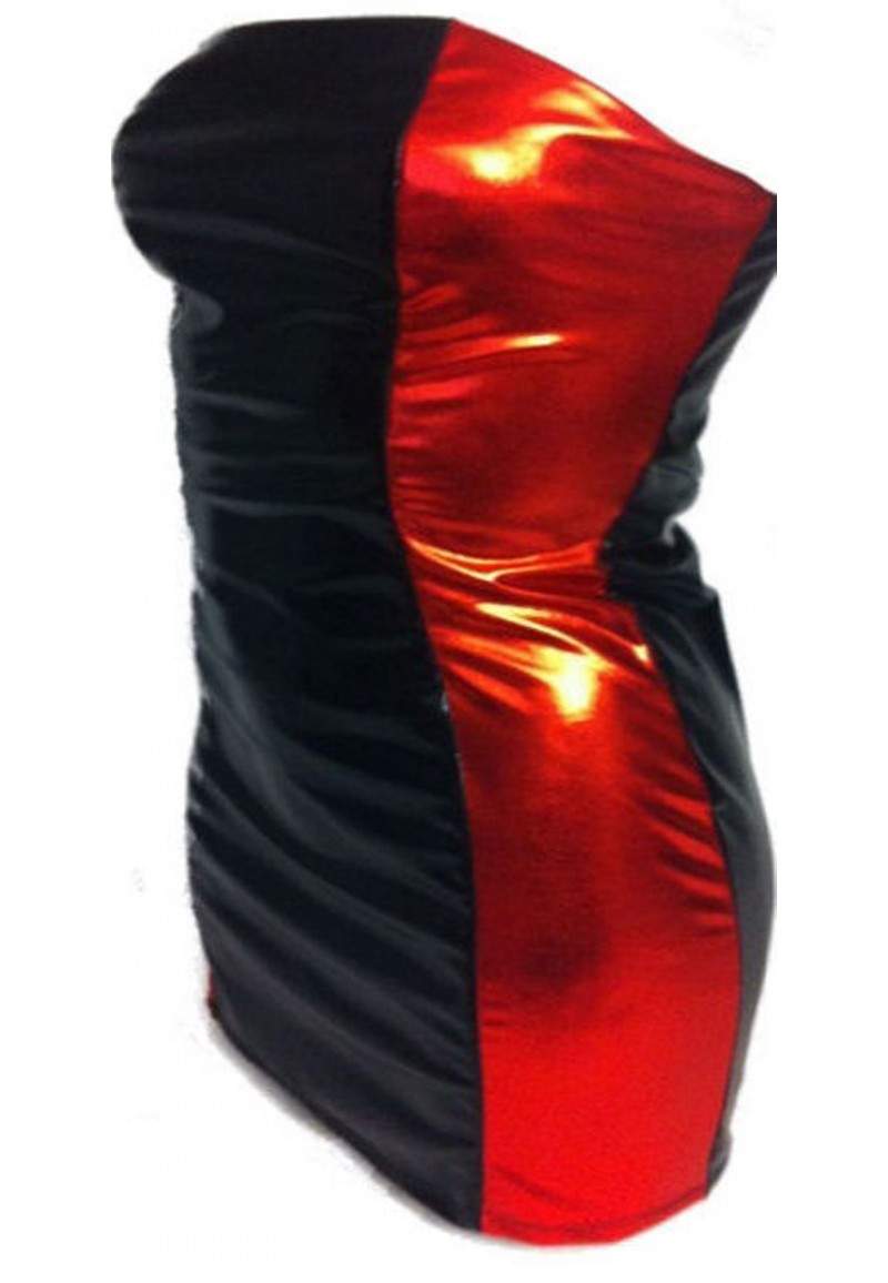 black red wetlook BANDEAU-dress plus size produced in Germany ... -