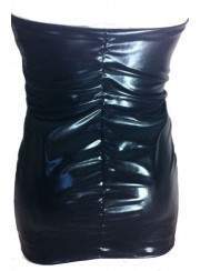 black week Save 15% Leather look Large sizes BANDEAU dress black re... - 