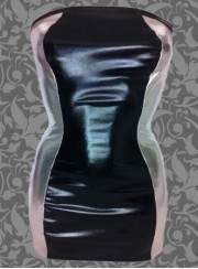 Leather look Large sizes BANDEAU dress black silver - 