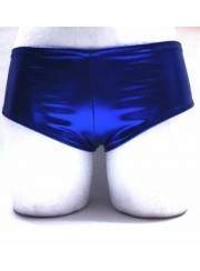 Leder-Optik Hotpants blau Metallic Größen 34 - 42 - 