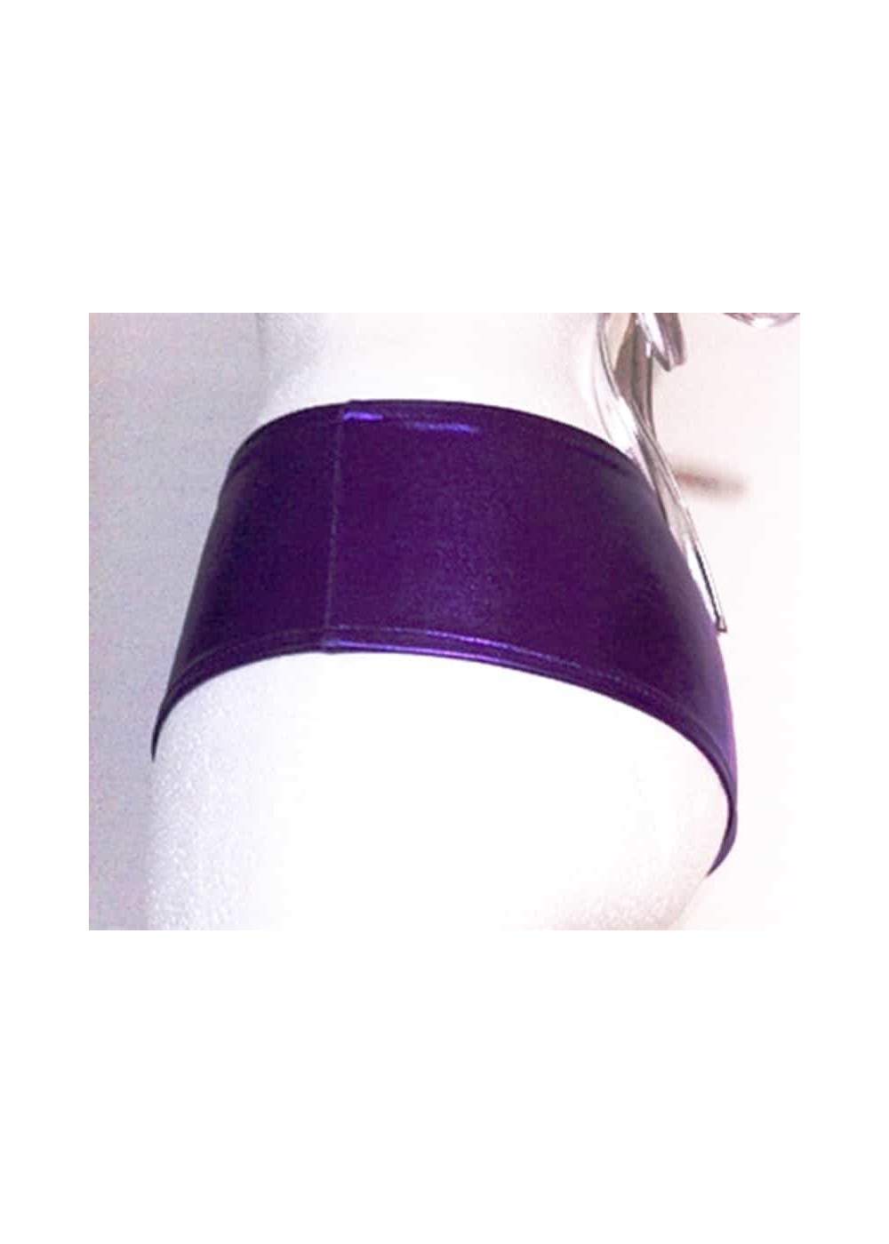 Leder-Optik Hotpants lila Metallic Größen 34 - 42 - 
