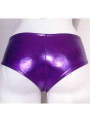 Pantalones cortos de cuero óptico púrpura metalizado Tallas 34 - 42 - Rabatt