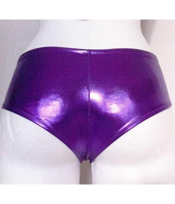 bargain Leather Look Hotpants purple metallic - Jetzt noch mehr sparen