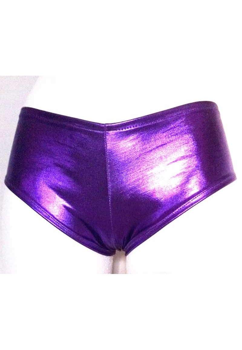Leather Look Hotpants purple metallic - 