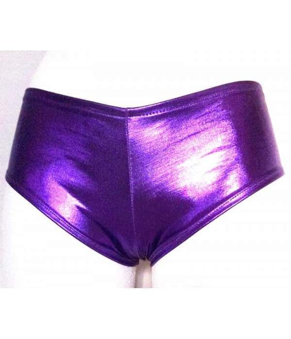 Pantalones cortos de cuero óptico púrpura metalizado Tallas 34 - 42 - Jetzt noch mehr sparen