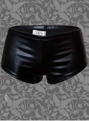 Leder-Optik Hotpants schwarz Metallic Größen 34 - 42 - 