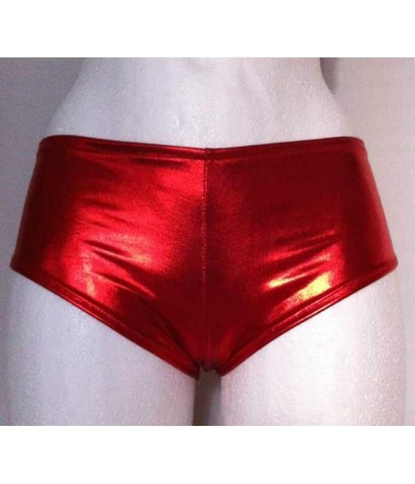 bargain Leather-look hotpants red metallic sizes 34 - 42 - Jetzt noch mehr sparen