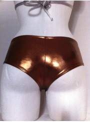 Leather Look Hotpants brown Metallic Sizes 34- 42 - 