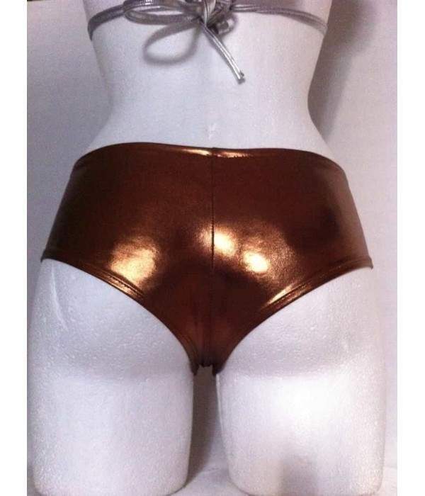 Leather Look Hotpants brown Metallic Sizes 34- 42 - Jetzt noch mehr sparen