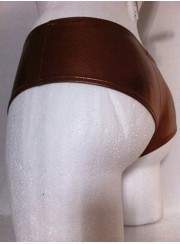 Leather Look Hotpants brown Metallic Sizes 34- 42 - Rabatt