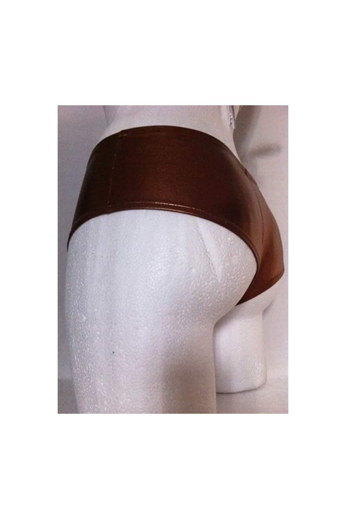 semana negra Ahorre 15% Pantalones de cuero marrón metálico Tallas ... - 