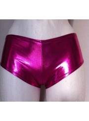 Leather Look Hotpants pink Metallic Sizes 34 - 42 - 