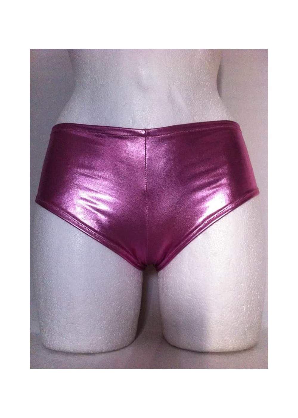 Leather-look hotpants pink metallic sizes 34 - 42 - 