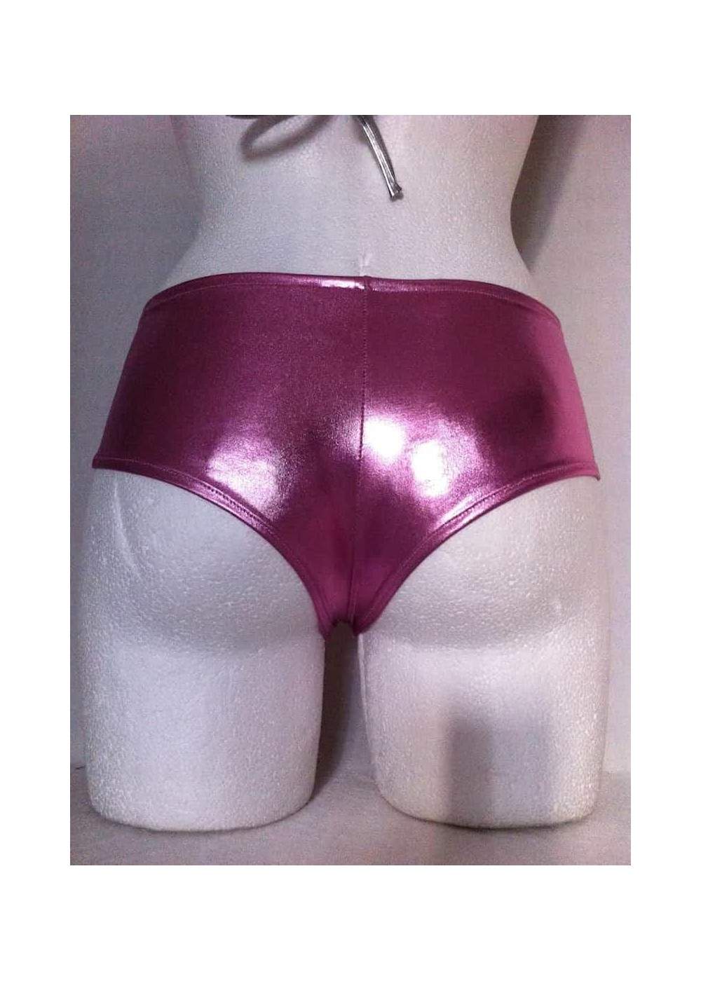 Pantalones de cuero ópticos rosa metalizado Tallas 34 - 42