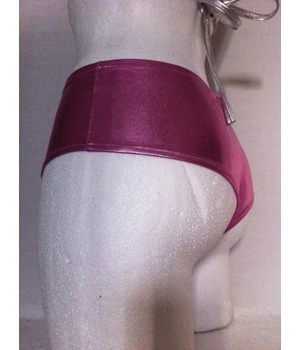 Leder-Optik Hotpants rosa Metallic Größen 34 - 42