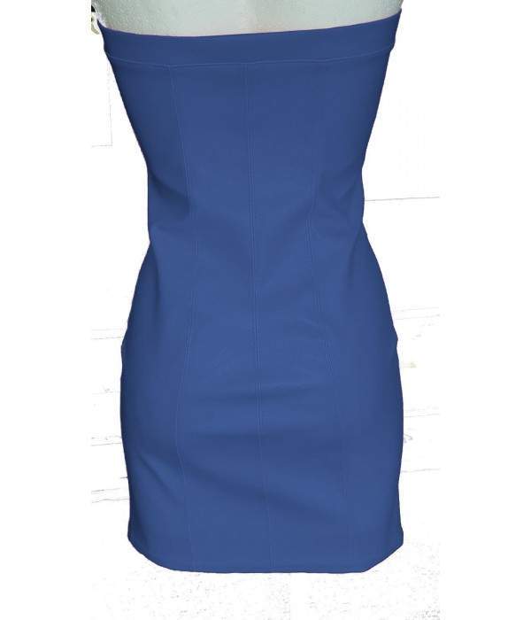 Schnäppchen 5 % Rabatt Nippelfrei Softleder Kleid blau mit Reißvers... - Jetzt noch mehr sparen
