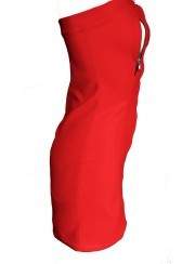 Red leather dress nipple free with zippers - 